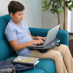 LAPGEAR MyStyle Lap Desk – Space Odyssey, Fits 15.6” Laptops | Dual-Bolster Microbead Cushion, Built-In Carry Handle, Ergonomic Curved Front Edge - Image 6