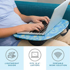 LAPGEAR MyStyle Lap Desk – Starry Blue, Fits 15.6” Laptops | Dual-Bolster Microbead Cushion, Built-In Carry Handle, Ergonomic Curved Front Edge - Image 2
