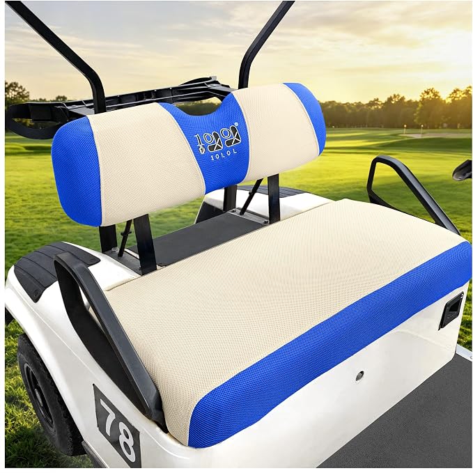 10L0L Golf Cart Seat Covers for Yamaha EZGO Club Car Seat Towel Cushion | Breathable Mesh All-Season Front/Rear Seat Blanket, UV Resistant, Cool Comfort, Machine Washable, Easy On, Great Golf Gift by 10L0L
