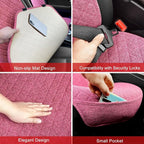 BOPUOVRE Linen Front Car Seat Covers Breathable Fabric | Car Seat Protector Universal Fit Cars Vans SUVs Trucks 2 Units Pink - Image 3