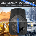 CAR PASS Rubber Floor Mats for Cars, Car Mats Full Sets DeepDish,Universal S~L Size Trim-to Fit Automotive Floor Mat for Truck Van SUV, Heavy Duty Waterproof All-Weather Floor liner Durable Black Blue - Image 5
