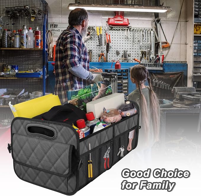 Deosk Trunk Organziers and Storage with Reinforced Handles,Car Accessories for Women/Men 50L Waterproof Polyester Trunk Organzier for Car/SUV/Minivan/Truck(Medium,Charcoal) - Image 5