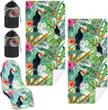 1 Pack Car Seat Towel Cover with Storage Bag, Tropical Toucan Style | 63 x 32 in Car Towel Seat Cover Non Slip Waterproof, Gym Workout Swimming Running, Machine Washable Sweat Absorbent Protector by Hahafelt