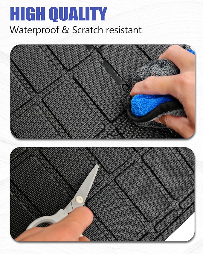 Cargo Liners Backrest Mat for Lexus RX350 RX350H RX450H+ RX500H Accessories 2023-2025 with Hook&Loop Rear Trunk Mat Rear Seat Back Cover Protector All Weather Anti-Slip Split Dog Liner 4 PCS - Image 5