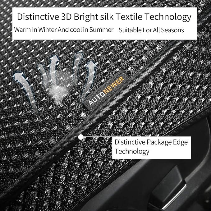 Auto Newer Luxury Breathable Car Seat Cover Fit Four Seasons, Universal Front of Car Seat Cushions, Bottom Seat Covers of Full Wrapped Edge,Universal Fit for 95% Cars,SUV(Black+Grey，2PCS) - Image 2