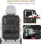 LUCMO Car Backseat Organizer with Foldable Tablet Holder, Black | 6 Storage Pockets,Foldable Food Tray,Protectors Kick Mats,Travel Accessories,Seat Cover,Road Trip Essentials - Image 6