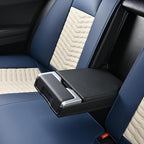Front Seat Covers, Leather Seat Covers, Universal Car Seat Covers 2PCS, Waterproof Car Seat Protector, Driver Seat Cover Accessories for Trucks SUV Sedans-Blue&White - Image 7