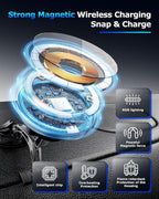 ZBF Magnetic Wireless Charging Car Phone Holder with 15W Fast Charging & Strong Vacuum Suction, 360° Rotatable Dashboard & Windshield Mount for Magsafe iPhone 17/16/15/14/13 Android Galaxy S24/S23/S22 - Image 2