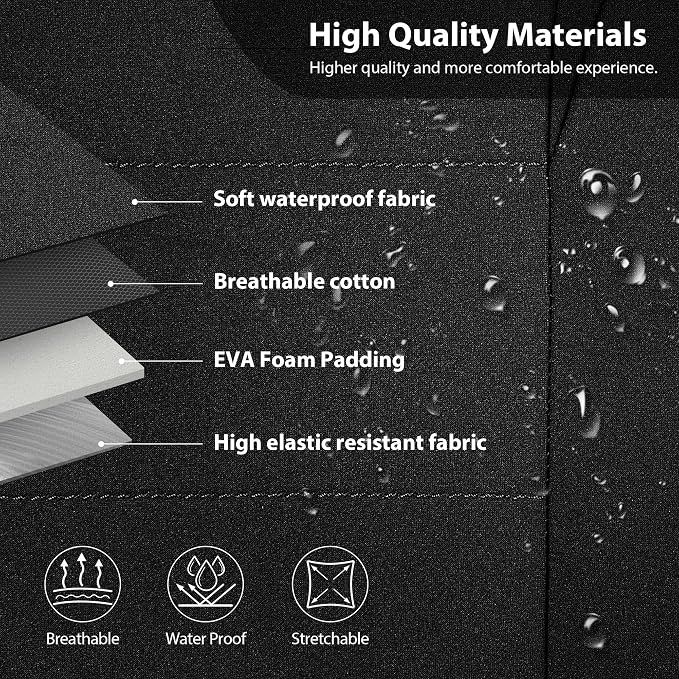CAR PASS Neoprene EVA Waterproof car seat Covers Front Seats Only, Universal fit for SUV Vehicles Automotive with 5mm Composite EVA Inside,Airbag Compatible (Two Seats, Black and Black) - Image 5