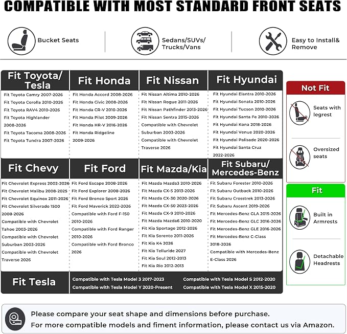 Black Panther 1 Pair of PU Car Seat Covers, Full Wrapping Front Bottom Seat Protector Compatible with 95% Vehicles, Anti-Slip (W 21.26''×D 20.86”), Beige - Image 6