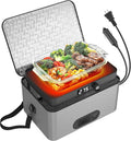 Portable Oven, 12V 24V 110V-240V Car Food Warmer Portable Personal Mini Oven Electric Heated Lunch Box for Meals Reheating & Raw Food Cooking for Road Trip/Camping/Picnic/Family Gathering(Gray) by ROTTOGOON