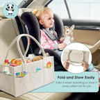 HIPHOP PANDA 2-Pack Diaper Caddy Organizer - Nursery Storage Bin & Car Organizer for Diapers, Wipes, and Baby Essentials - Dual-Color Solid Set (Green/Oatmeal), Regular Size - Image 7
