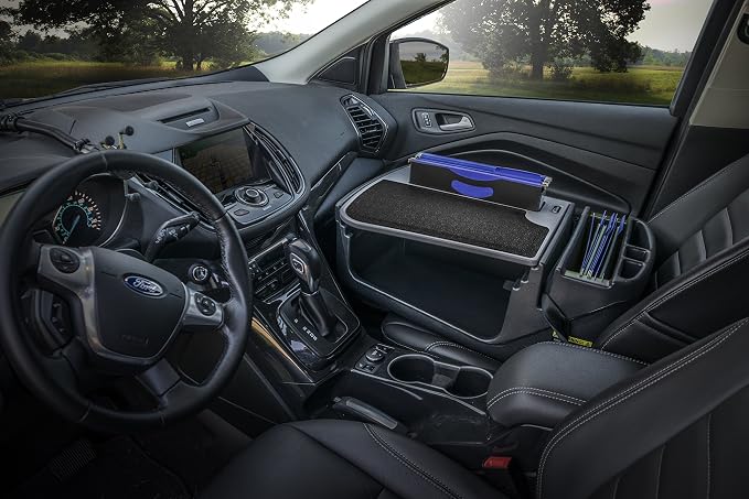 AutoExec Efficiency FileMaster Car Desk for Your Vehicle Workstation and Mobile Office, Grey - Image 2