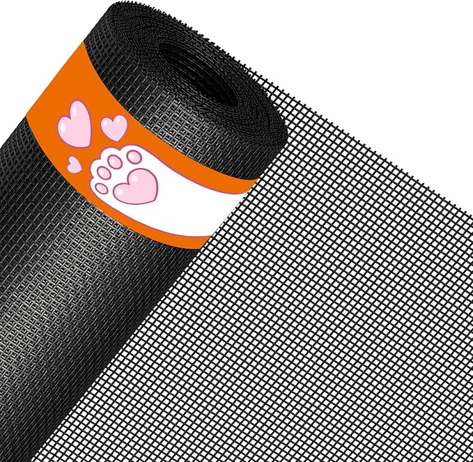 MAGZO Pet Proof Window&Door Screen Roll, 36" W x 100', Black | Vinyl Coated Polyester Dog Cat Resistant Heavy Duty, Mesh Net Netting Curtain Wire Replacement Repair for Patio/Porch/Sliding by MAGZO