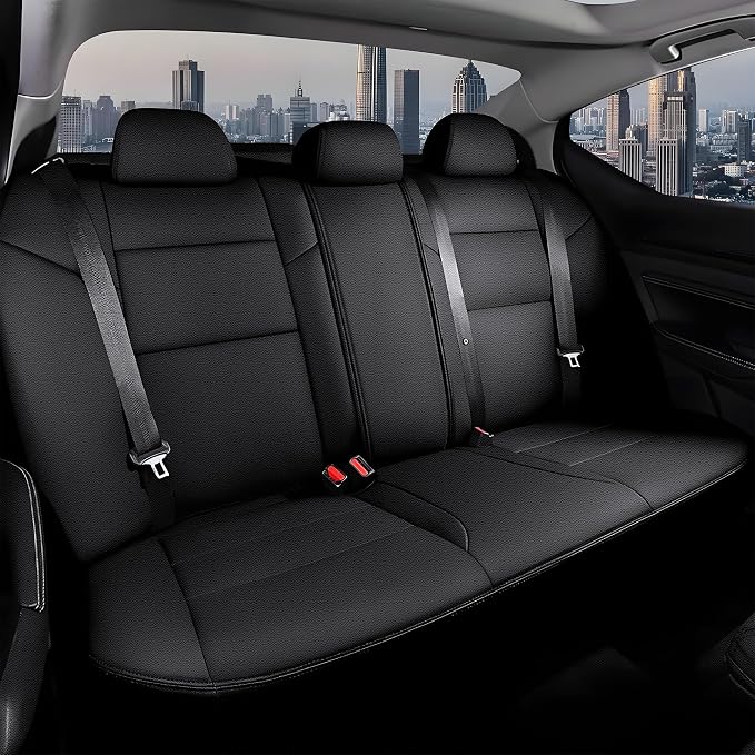 Seat Cover for Nissan Altima 2019 2020 2021 2022 2023 2024 2025 | (S SV SR Platinum ) Customized Fit Full Set Faux Leather Seats Cover Black - Image 2