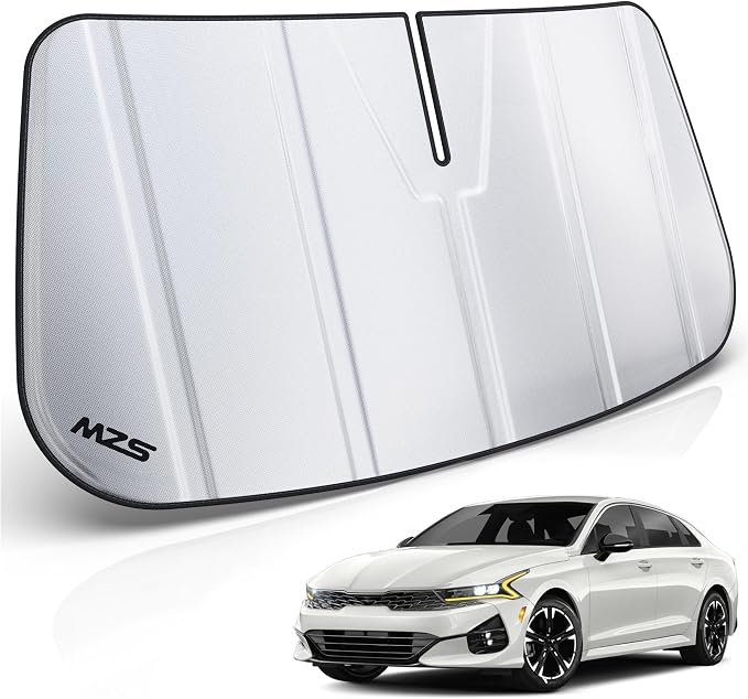 MZS Windshield Sun Shade Compatible with K5 2021-2026 | 6-Layer Heat Insulation, 99% UV Blocking, Keeps Interior Cool, Full Coverage Visor, Foldable Car Window Sunshade, Storage Bag by MZS