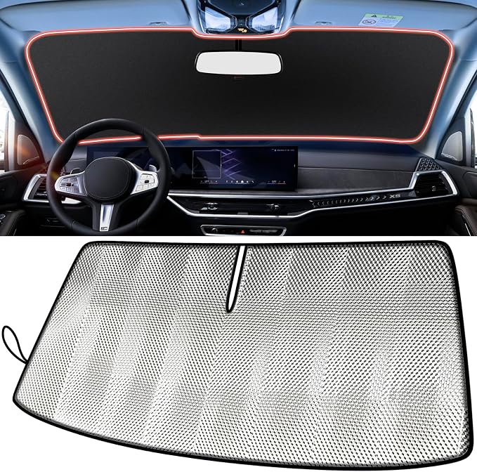 Windshield Sun Shade for Ford Expedition 2018-2024 | Custom Fit, Car Front Window Cover, Foldable Sunshade, 5-Layer Thermal Insulation, Blocks Heat & UV Rays, Keep Car Cool by LungsiMotor