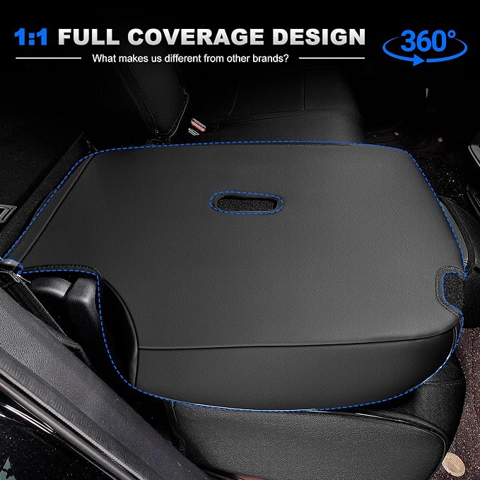 Custom Fit Seat Covers for Toyota Corolla Cross 2022-2026 Full Set | Black Seat Covers, Premium Faux Leather, 5-Piece Set Includes Armrest, Seat Belt, Steering Wheel & Headrest Covers - Image 8