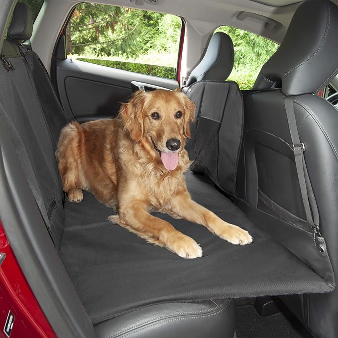 Furhaven Deluxe Multi-Panel Hard Bottom Platform Bridge Backseat Protector w/ Travel Bag - Gray, One Size by FurHaven