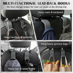 Car Seat Headrest Hook 55lb Heavy Duty Metal Hanger with Leather for Bags | Universal Fit car SUV Truck, Premium Microfiber Leather, Metal Core, Hang Purses Groceries Handbag Backpack, 2 Pack Grey - Image 2