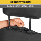 CAT Black & Gray Car Seat Covers Full Set - Front Seat Covers & Rear Bench Seat Cover - Airbag Compatible, 60/40 Split Bench for Mid-Size Trucks & SUVs - Automotive Interior Seat Accessories - Image 5