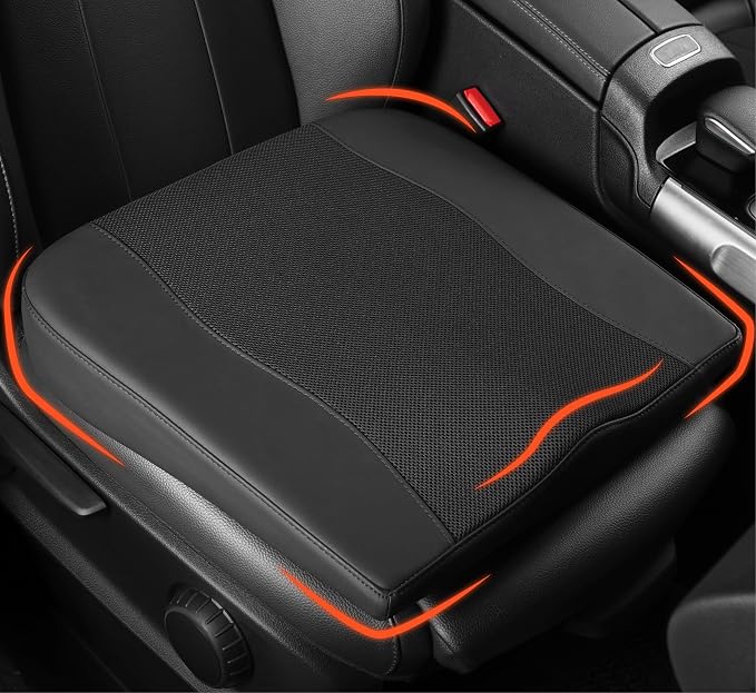 Lofty Aim Car Seat Cushion, Memory Foam Car Seat Cushions for Long Driving | Comfy Car Seat Pillow for Pain Relief, Driver Seat Cushion Adds Height, Butt Cushion for Car, Office Chair, Classic Black by LoftyAim
