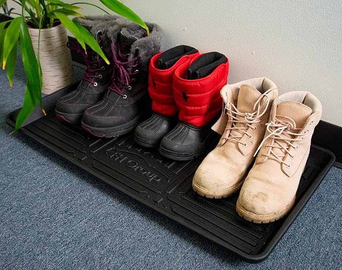 FH Group Climaproof for All Weather Protection Black Multi-Purpose Pet Feeding Bowl Tray, Dog Bowl Tray, Boot Tray, Shoe Tray, Great for Entryway or Garage 30 by FHGroup