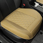 1 Pack Leather Front Car Seat Covers,Bottom Seat Covers for Cars,Driver Car Seat Cover,Luxury Seat Protectors,Waterproof,Full Wrap,for Most Vehicles,Sedan,Truck,SUV(Beige) by Vankerful