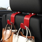 4-Pack Car Headrest Hooks Holds 55lbs Seat Storage Organizer for Bags | Durable ABS Material, 360° Rotating, Car Hanger for Backpack Umbrella Water Bottle Coat Purses Handbags Groceries, Red - Image 2