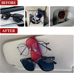 KIWEN Sunglasses Holder for Car Visor, Magnetic Leather Sunglass Eyeglass Hanger Clip for Car Sun Visor Accessories (1, Red) - Image 2