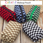 Checkered Makeup Bag for Purse, Small Travel Cosmetic Pouch,Coffee,6 Pack | Cute Zipper Makeup Organizer for Women, Travel Essentials, Toiletries, Makeup Brushes, Beauty Accessories&Bridesmaid Gifts - Image 6