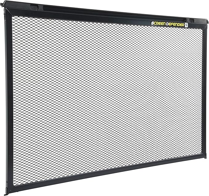 Lippert 28" Screen Defender RV Entry Door Protector Kit with Black Powder-Coated Aluminum for Pet Protection on Travel Trailers, 5th Wheel Campers and Motorhomes - 859793 | Powder-coated solid aluminum, keeps pets inside and shields the entry screen, 2... by Lippert