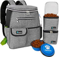 PetAmi Dog Travel Backpack 27L Airline Approved Pet Supplies Bag, Gray | Cat Traveling Suitcase Organizer for Weekend Road Trip Camping; 2 Food Containers, 2 Collapsible Bowls & Poop Bag Dispenser by PetAmi