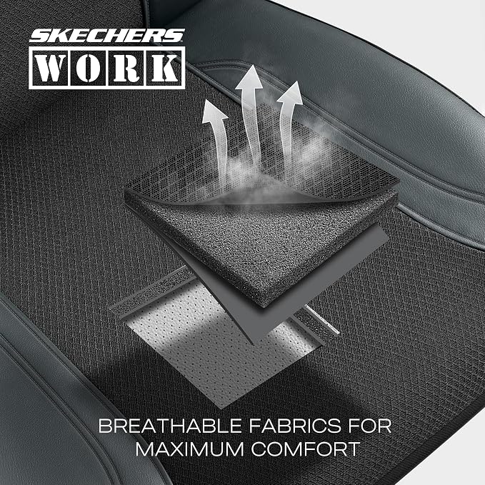 Skechers Car Seat Covers, Work Leather Seat Covers 5-Times Stronger Built-in Webbing, Oxford Fabric Front Seat Covers, Airbag Compatible, Automotive Comfort for Cars, Trucks, SUVs,Grey - Image 3