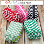 Checkered Makeup Bag for Purse, Small Cosmetic Pouch,Light Green,2 Pack | Cute Zipper Makeup Organizer for Women, Travel Essentials, Toiletries, Makeup Brushes, Beauty Accessories&Bridesmaid Gifts - Image 5