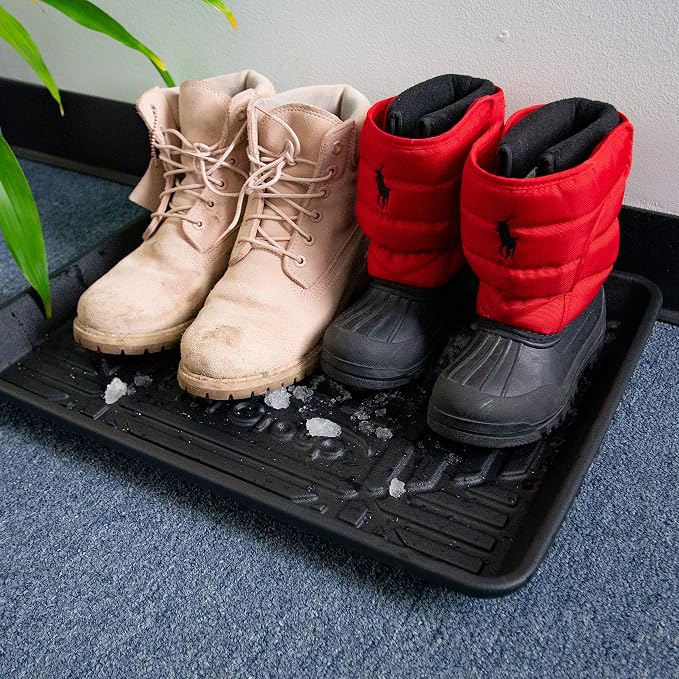 FH Group Climaproof for All Weather Protection Black Multi-Purpose Pet Feeding Bowl Tray, Dog Bowl Tray, Boot Tray, Shoe Tray, Great for Entryway or Garage 20 - Image 2